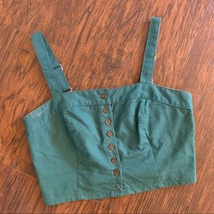 Front Button Crop Tank